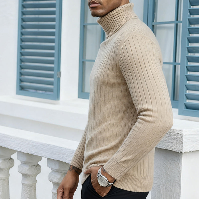 Men's Ribbed Turtleneck Sweater