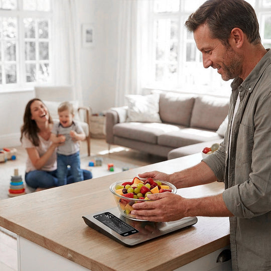 ⚖️📊 Digital kitchen scale – measures 19 nutritional values & calories via app, 5kg stainless steel 🥗✅ for healthy eating & weight loss