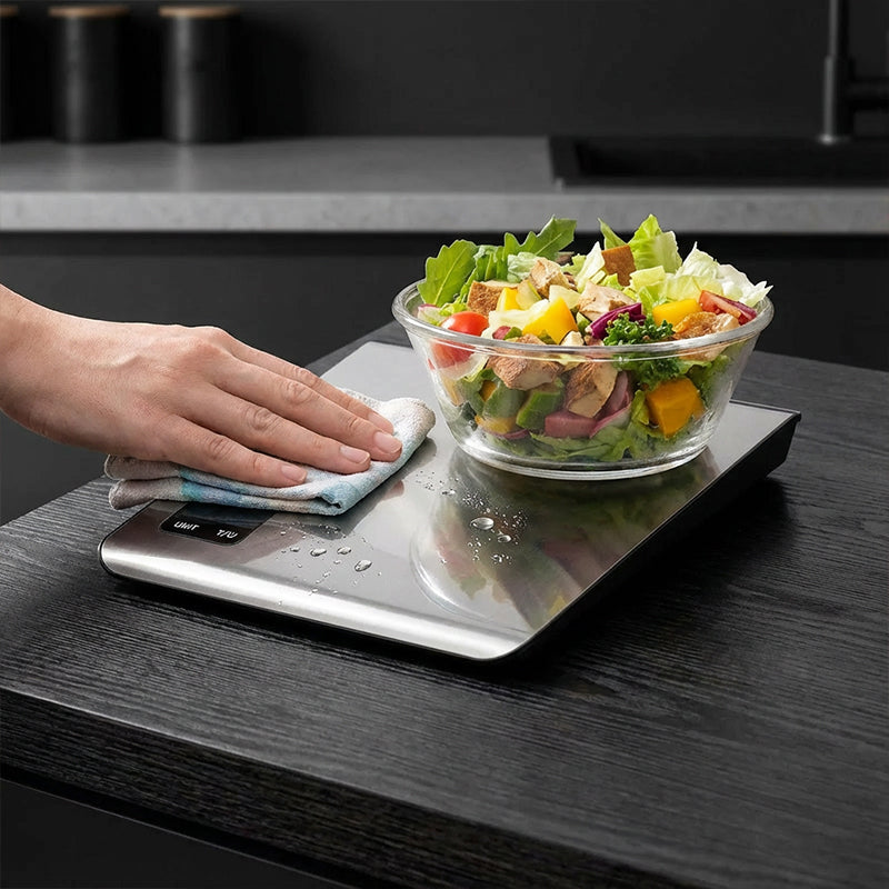 ⚖️📊 Digital kitchen scale – measures 19 nutritional values & calories via app, 5kg stainless steel 🥗✅ for healthy eating & weight loss