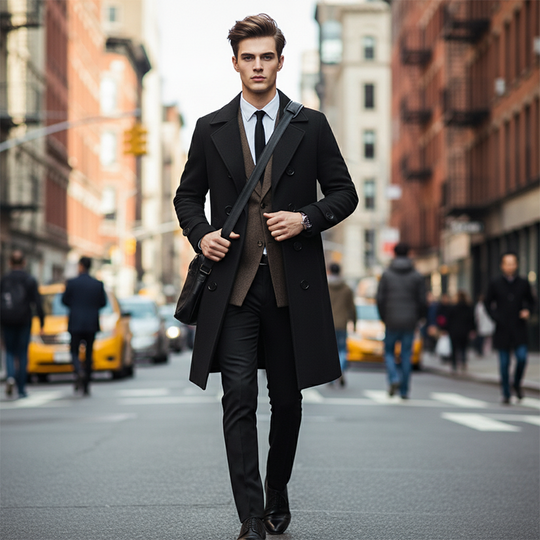 Men's Classic Double-Breasted Overcoat