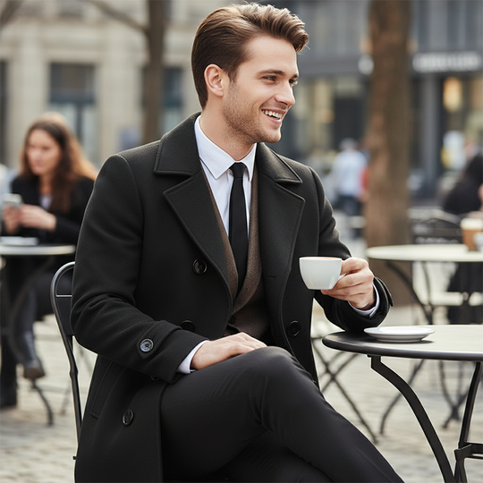Men's Classic Double-Breasted Overcoat