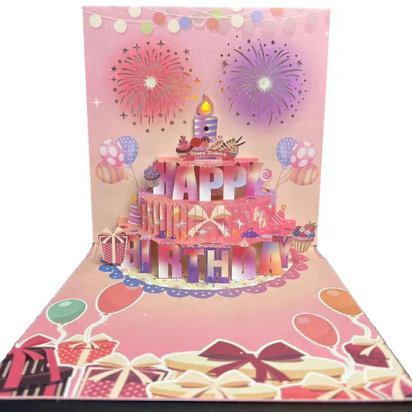 🎉3D Pop Up Musical Birthday Card with Lights & Song🎵🎂
