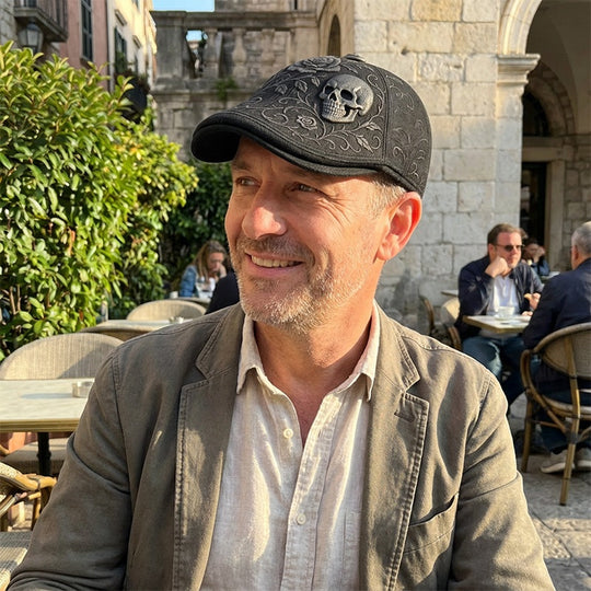 Skull & Thorn Flat Cap