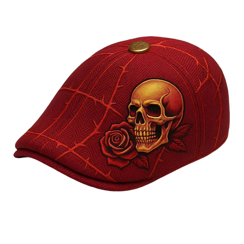 Skull & Thorn Flat Cap