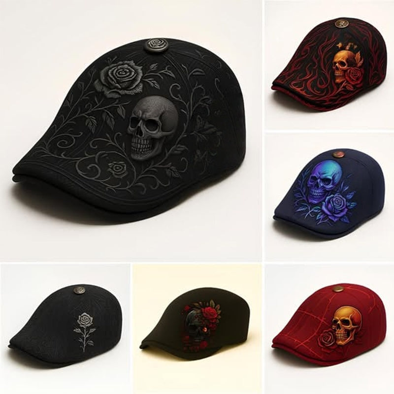 Skull & Thorn Flat Cap