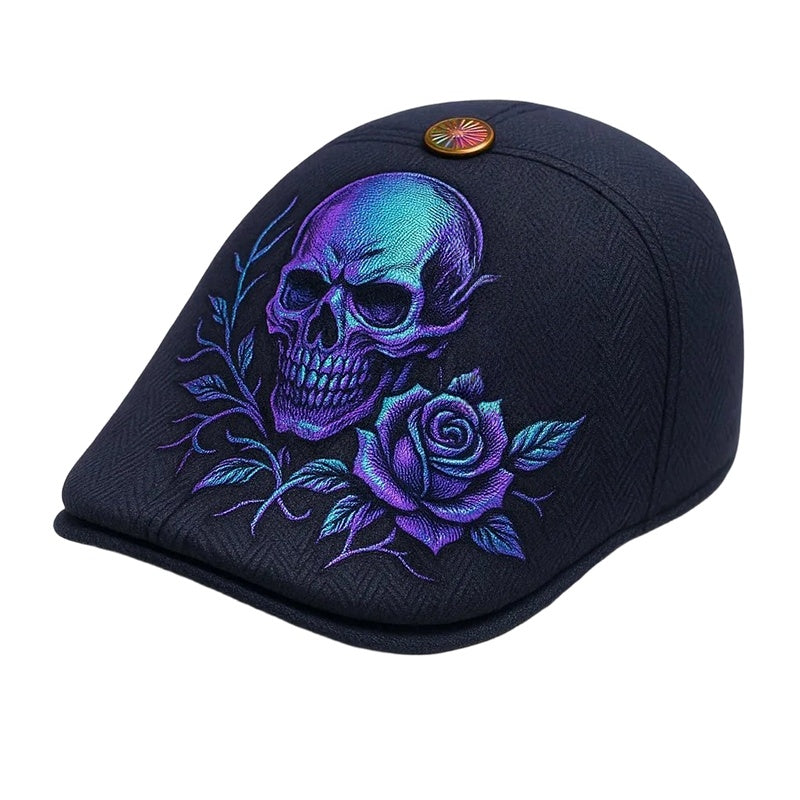 Skull & Thorn Flat Cap
