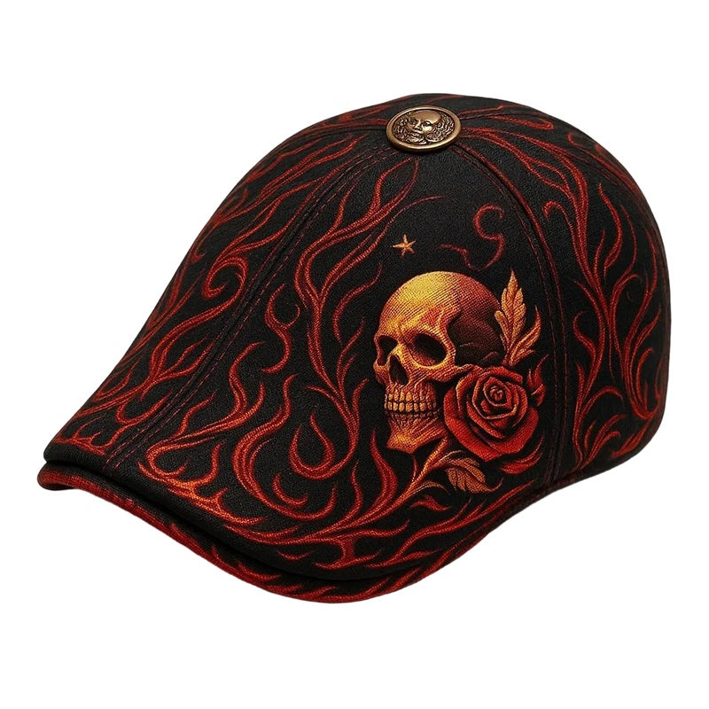 Skull & Thorn Flat Cap