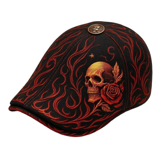 Skull & Thorn Flat Cap