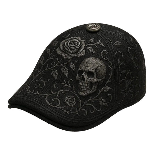 Skull & Thorn Flat Cap