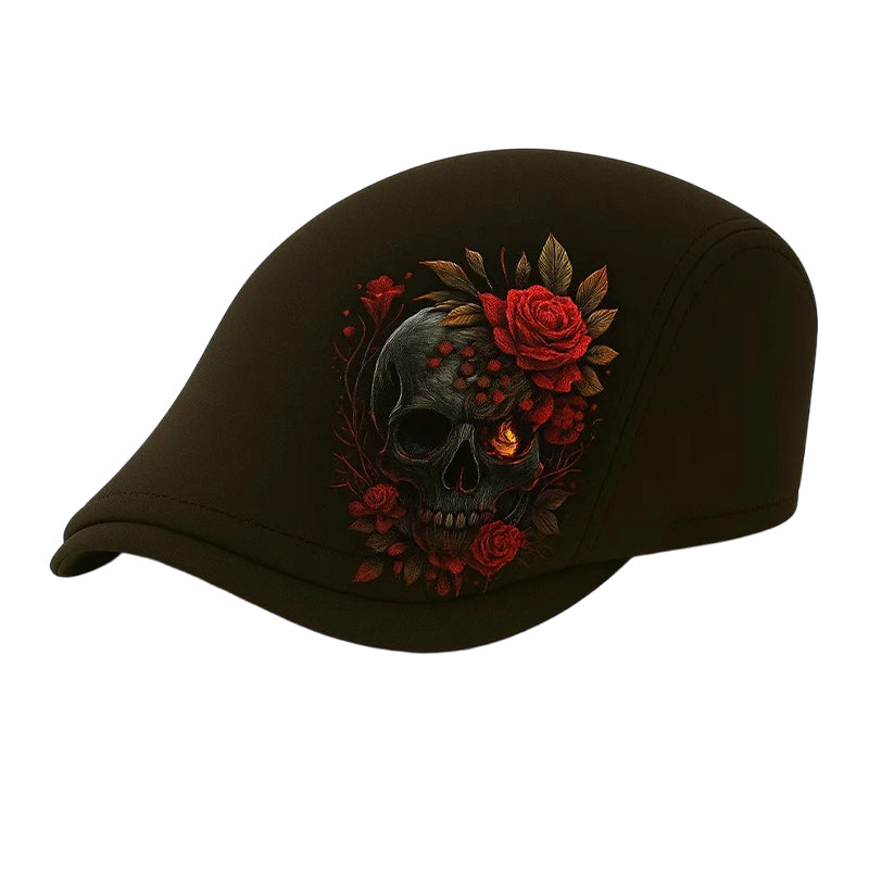 Skull & Thorn Flat Cap