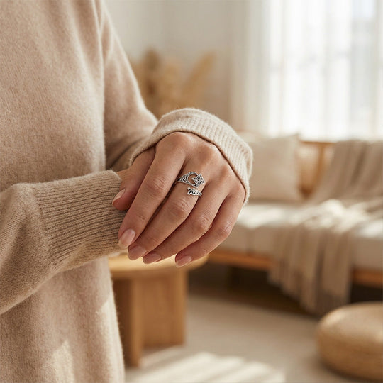 💍 S925 Sterling Silver Celtic Knot Ring – Open Adjustable Design, Timeless Symbolism & Hypoallergenic ✨