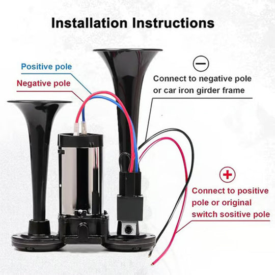 🚨50% OFF! Train Air Horn 120dB – Fits Trucks, Cars & Boats | 12V/24V, Waterproof & Tool-Free Install 🚛🔊