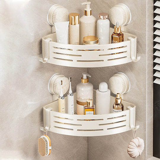 🥳2026 HOT SALE🥳💞50K+ SOLD!🛁 Conquer Tight Corners! No-Drill Triangle Basket Suction Cup Mounted, Strong Hold, Your Space Magician🧽