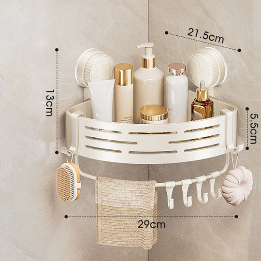 🥳2026 HOT SALE🥳💞50K+ SOLD!🛁 Conquer Tight Corners! No-Drill Triangle Basket Suction Cup Mounted, Strong Hold, Your Space Magician🧽