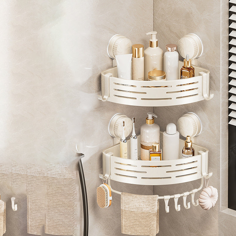 🥳2026 HOT SALE🥳💞50K+ SOLD!🛁 Conquer Tight Corners! No-Drill Triangle Basket Suction Cup Mounted, Strong Hold, Your Space Magician🧽