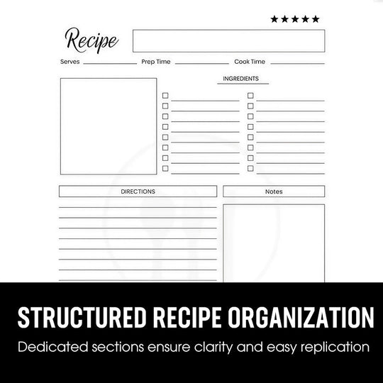 104 Sheets Notebook for Recipes