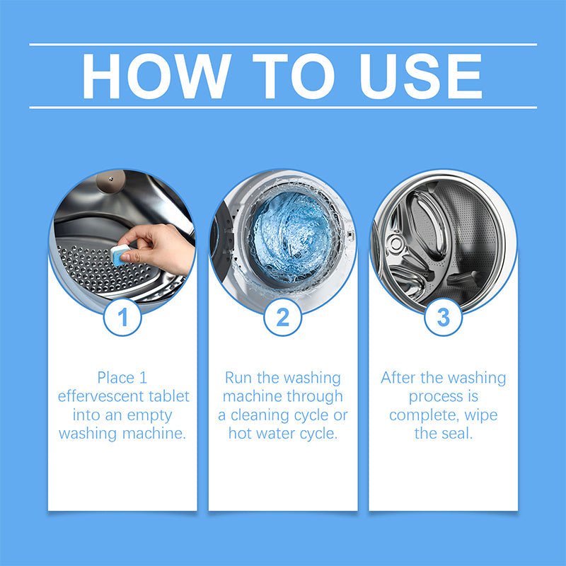 Powerful Washing Machine Cleaner Tablets - 12 Counts