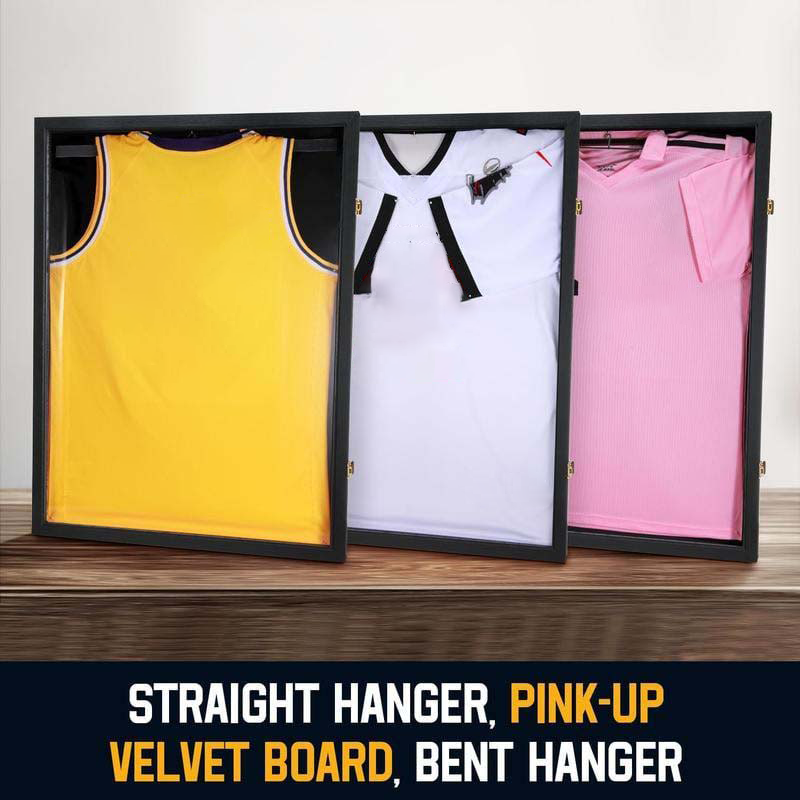 🖼️New Year 50% OFF! ⚽Premium Wooden Jersey Display Frame with Magnetic Door, Crystal Clear Acrylic Shadow Box for Signed Sport Shirts Memorabilia Storage