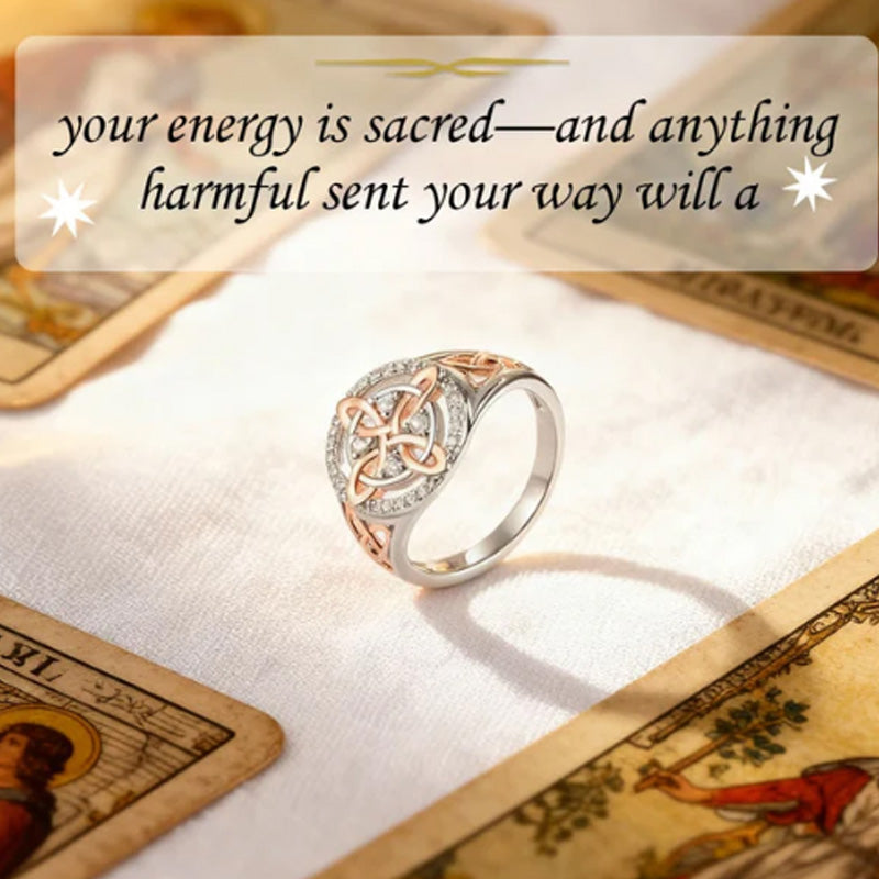 Elegant 2-Tone Celtic Knot Zircon Ring