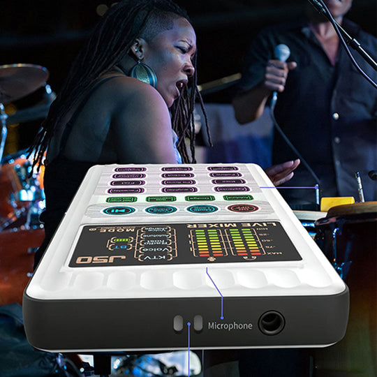 ✨🎤 Portable Handheld Live Sound Card (Voice Changer): Multifunctional Effects + Noise Cancellation – Stream from Anywhere!