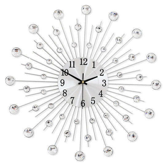 ✨🕰️ Creative Rhinestone Wall Clock – Silent, Minimalist Luxury for Living Room, Dining & Entryway! 💎🏡