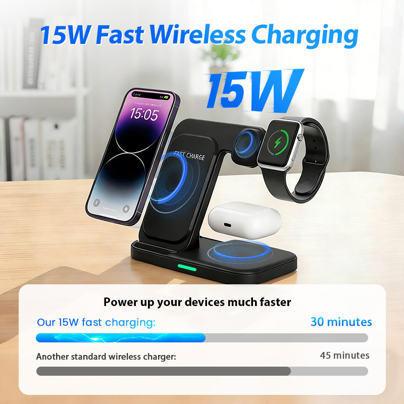 3-in-1 Foldable Magnetic Wireless Charging Stand