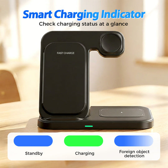 3-in-1 Foldable Magnetic Wireless Charging Stand