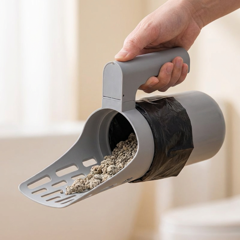 🐱 50% OFF NOW!✨ Cat Litter Scoop with Integrated Trash Can – Efficient Sifting & Large Capacity – Hygienic Essential 🗑️