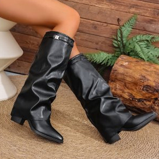 💖Women's Slouchy Knee High Chunky Boots & FREE SHIPPING✈️