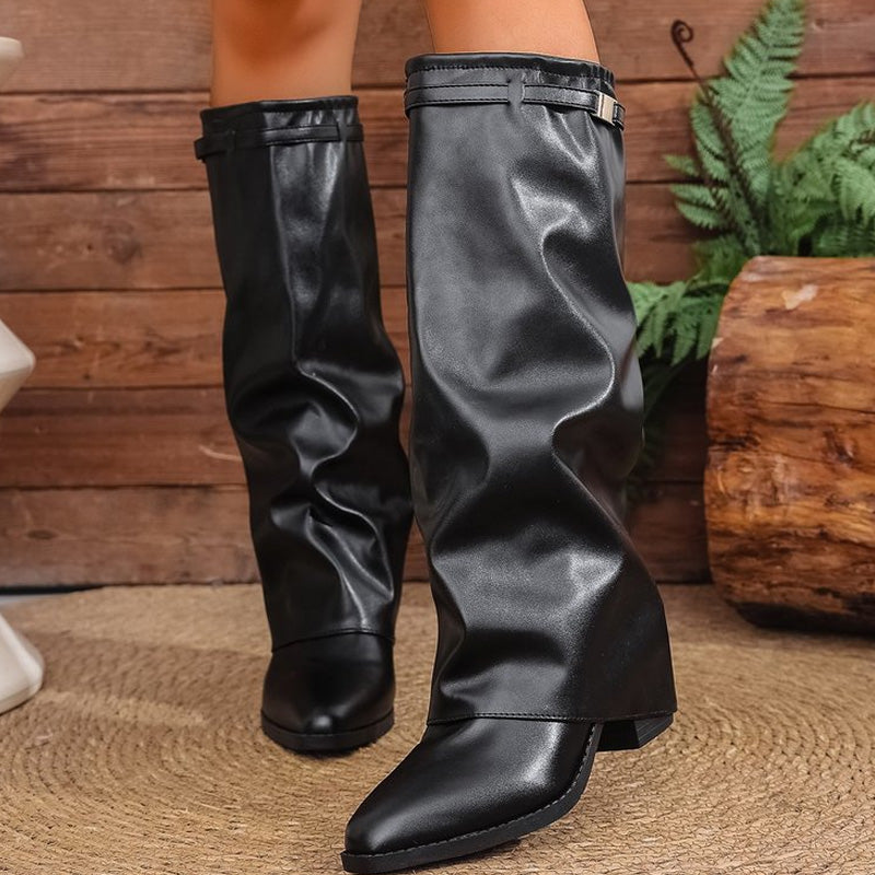 💖Women's Slouchy Knee High Chunky Boots & FREE SHIPPING✈️