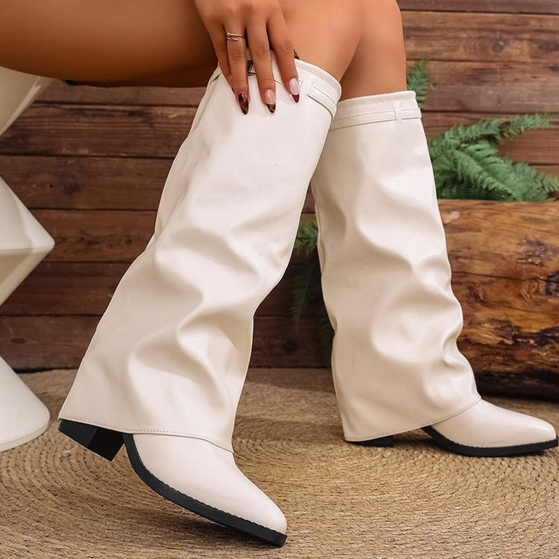 💖Women's Slouchy Knee High Chunky Boots & FREE SHIPPING✈️