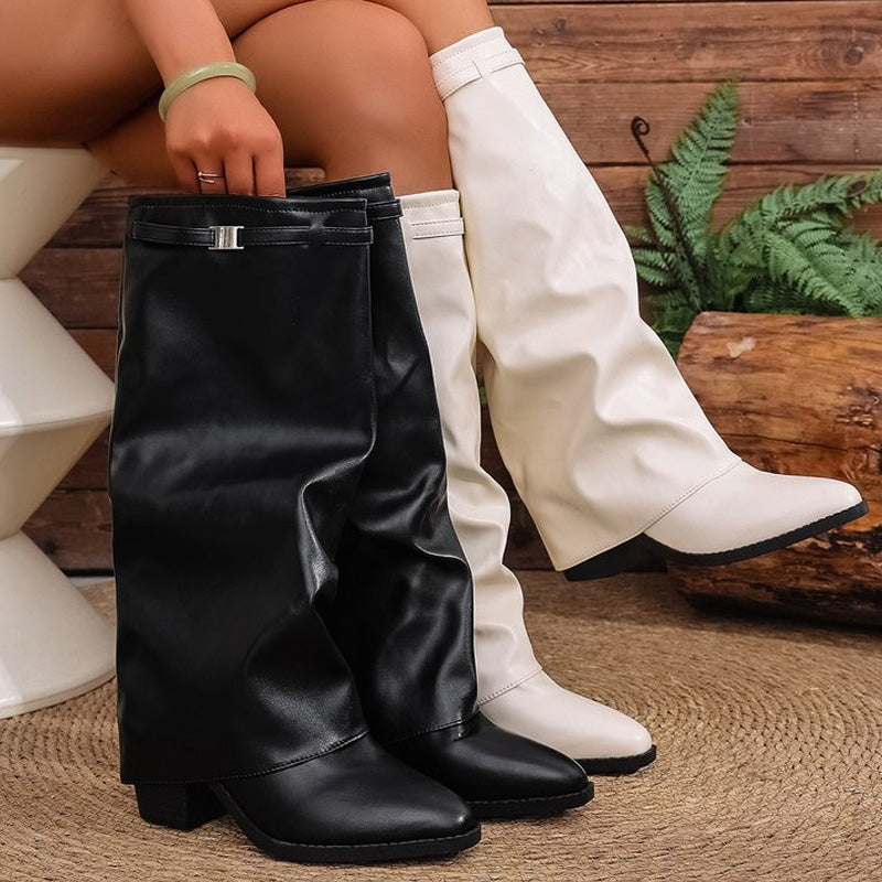 💖Women's Slouchy Knee High Chunky Boots & FREE SHIPPING✈️