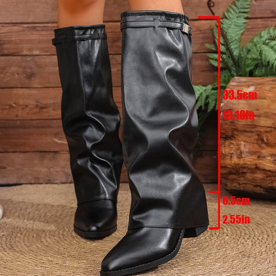 💖Women's Slouchy Knee High Chunky Boots & FREE SHIPPING✈️