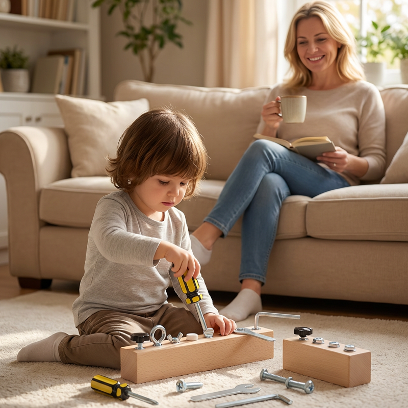Montessori Wooden Screw Driver Board Toy