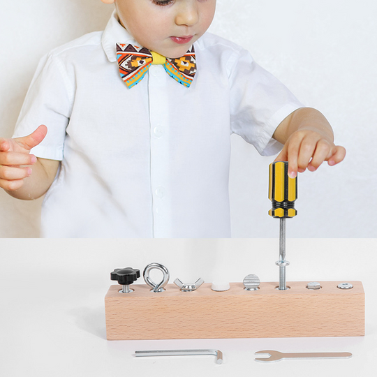 Montessori Wooden Screw Driver Board Toy