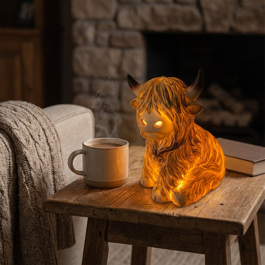 ⏳Limited offer: 50% OFF! 💥🐮 The Cozy Highland Glow: Highland Cattle Lamp