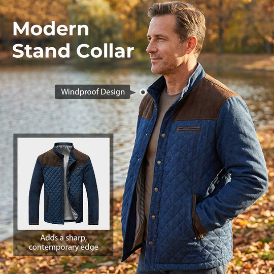 Men's Quilted Stand Collar Jacket