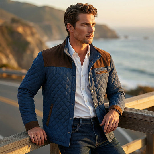 Men's Quilted Stand Collar Jacket