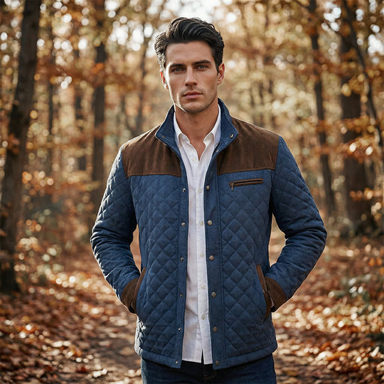 Men's Quilted Stand Collar Jacket