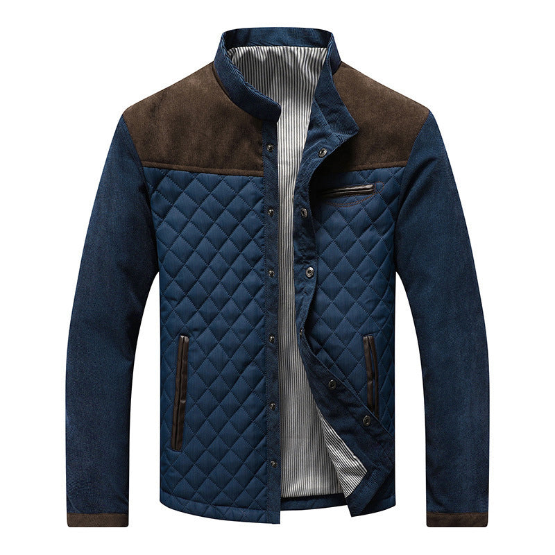 Men's Quilted Stand Collar Jacket