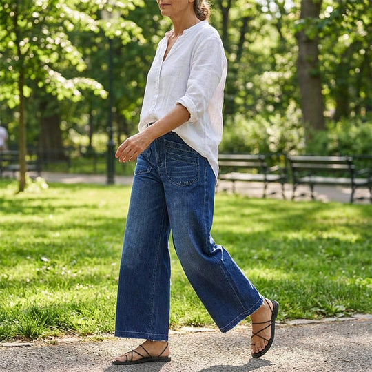 👖50% OFF NOW! ✨ Women‘s Casual High-Rise Wide-Leg Jeans – Flattering Fit, Stretchy Comfort & Effortless Style 👖