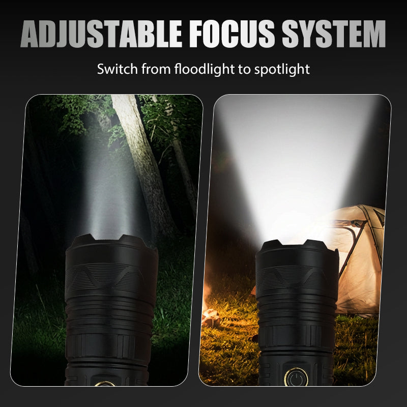 Rechargeable P50 LED Flashlight with Adjustable Zoom