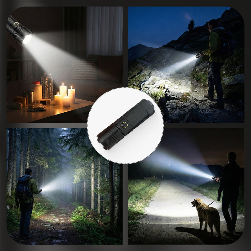 Rechargeable P50 LED Flashlight with Adjustable Zoom