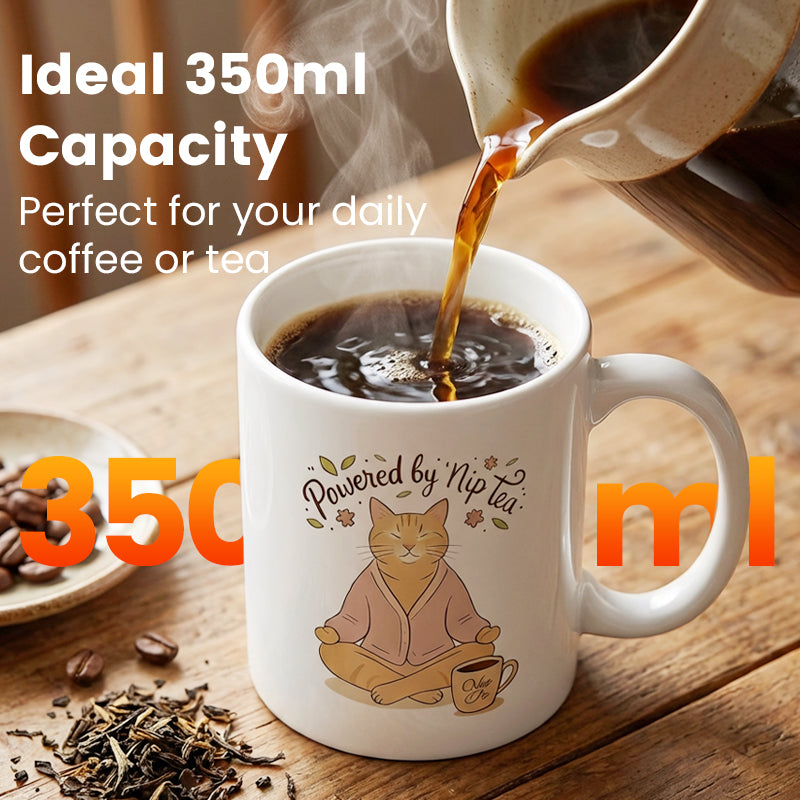 Whimsical Meditating Cat Mug