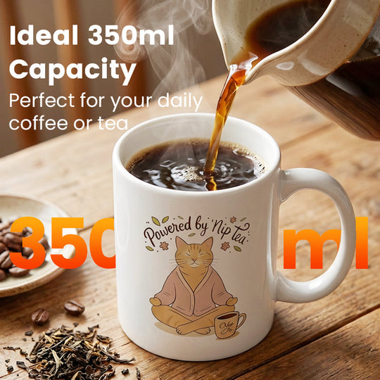 Whimsical Meditating Cat Mug