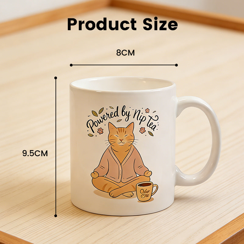Whimsical Meditating Cat Mug