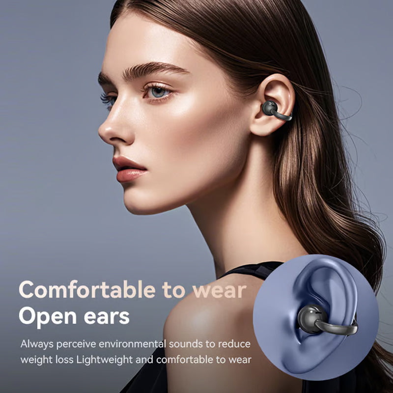 🎧💜LAST DAY - 50% off💜🔥Bone Conduction Wireless Bluetooth Ear Clip Earphones with Touch Screen