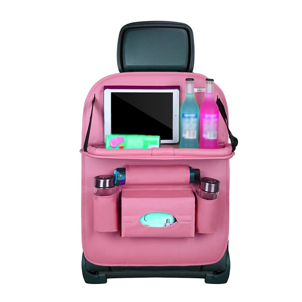 🥳2026 HOT SALE🥳💞50K+ SOLD!💥🚗Car Back Seat Leather Organizer Storage Bag with Foldable Table