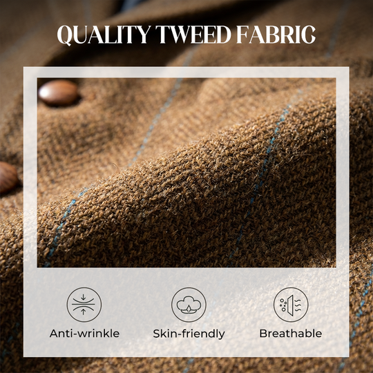 Men's Plaid Tweed Lapel Vest