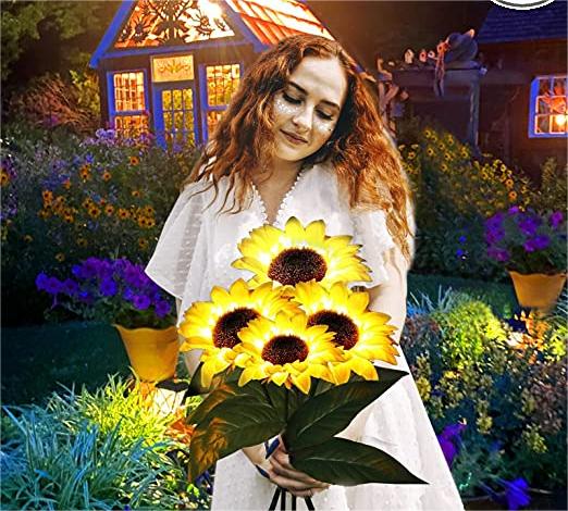 🌻60% OFF! ☀️ Waterproof Solar Sunflower Lights – Realistic Petals, IP65 Weatherproof & 8–12H Auto Glow ☀️🌻